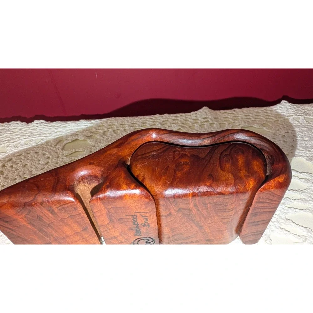 Vintage Fred Marilyn Buss Redwood Burl Puzzle Box MCM Organic Sculptural Jewelry